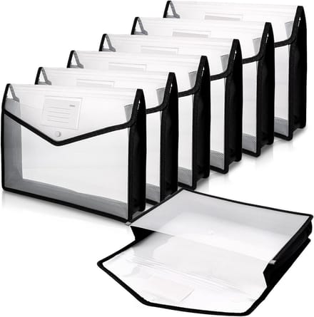 8 Stuks Documentenmap A4 met Drukknop, Plastic Opbergmap voor Papier, School, Kantoor en Reizen, 33 x 25 x 8 cm