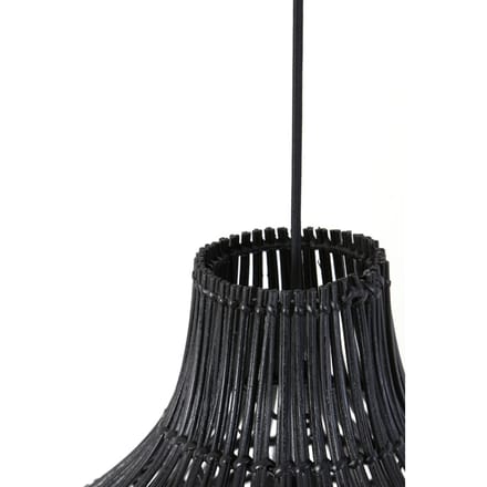 Light & Living PACINO Hanglamp Ø50x51,5 cm – Zwart Rotan – Modern & Natuurlijk Design – E27