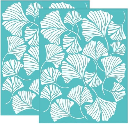 Allecto - Zelfklevende zeefdruk stencil - Ginkgo bladeren