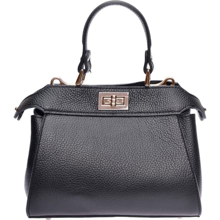 Roberta M Zwart Rundleer Tas