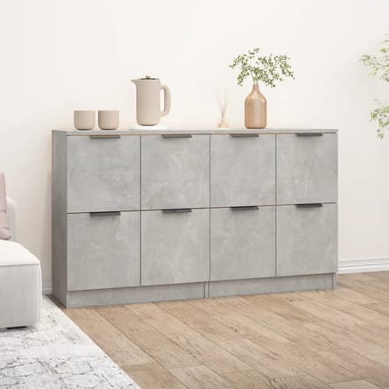 vidaXL - Dressoirs - 2 - st - 60x30x70 - cm - bewerkt - hout - betongrijs