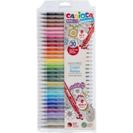 Carioca Birello Stiften - Dubbelpunters set met 30 kleuren - Superwashable