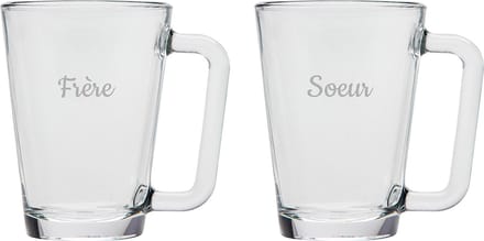 Theeglas gegraveerd - 26cl - Frere & Soeur