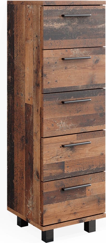 Vicco Ilias Halfhoge kast – 30 x 95 cm met 5 laden Eiken rustiek
