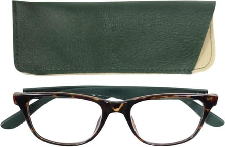 Lilly&june Leesbril Havana en Donkergroen +3 - Met Bijpassend Etui