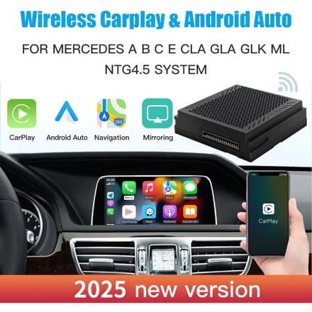 Draadloze Carplay Geschikt Voor Mercedes Benz A B C E CLA GLA GLK ML Sprinter NTG4.5 Becker Module Android Auto Navigatie