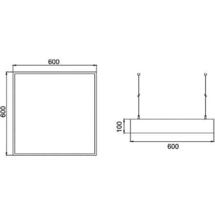 BRUMBERG hanglamp Biro Vierkant aan/uit, zwart, 4000K