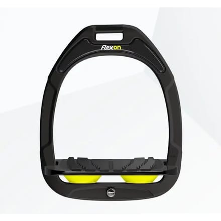 Zwarte/zwart/gouden Grip-inclined stijgbeugels Flex-On Green Composite