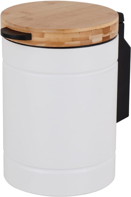 Badkamerprullenbak - 3 l - wandmontage - rvs - wit