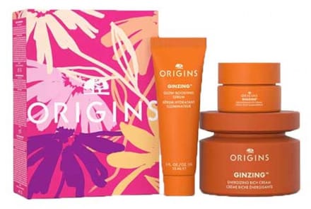 Origins Glow-Boosting Collection - Set Energizing Rich Cream (50 ml) + Glow-Boosting Serum (15 ml) + Brightening Eye Cream Cool (15 ml)
