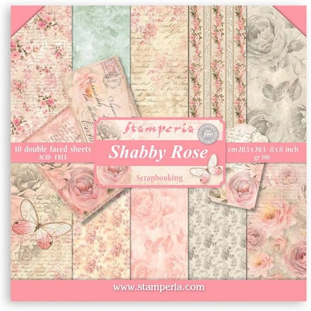 Stamperia - Shabby Rose 8x8 Inch Paper Pack (SBBS107)