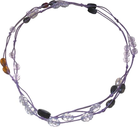 Ketting paars met transparante-zwarte patronen