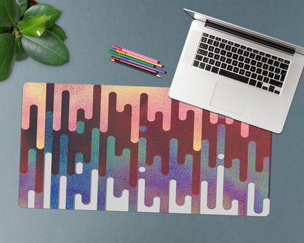 Coloray Bureau Onderlegger - Abstracte lijnen Computer Mat - 90 cm x 45 cm - Veelkleurig Bureau Onderlegger - Bureau Pad - Bureau Mat - Bureaumat - Onderlegger Bureau