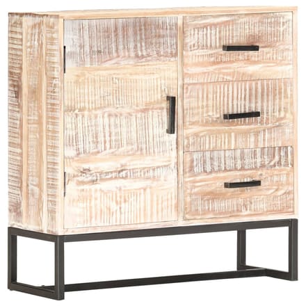 vidaXL - Dressoir - 73x30x75 - cm - massief - acaciahout - wit