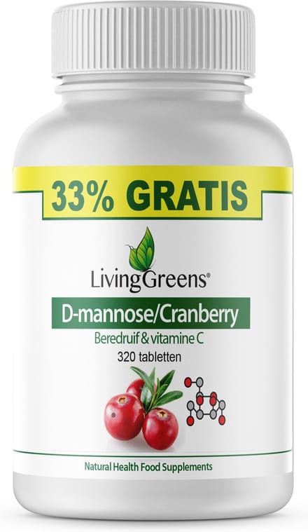 Livinggreens Cranberry D-Mannose voordeelverpakking 320 Tabletten