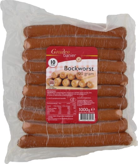 Gouden Banier Bockworst 10 stuks x 100 gram