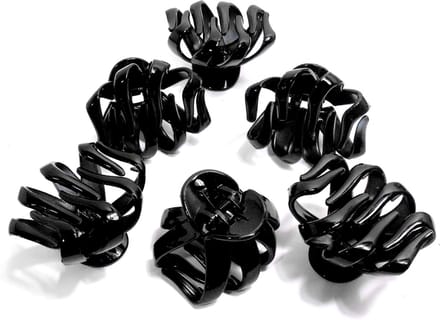6 haarklemmen bol-vorm 6,5 cm zwart