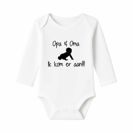 Romper Opa & Oma ik kom eraan - wit - lange mouw