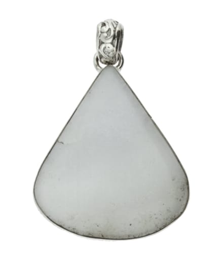 Zilveren blauwe Chalcedoon edelsteen druppel XL hanger