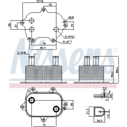 Olie radiator, motorolie NISSENS 91205