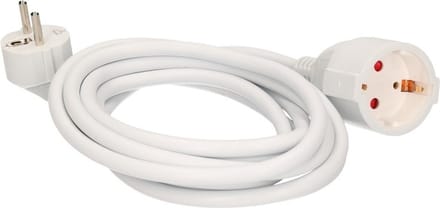 Verlengsnoer - 3 meter - randaarde - wit - 3500W - 250V