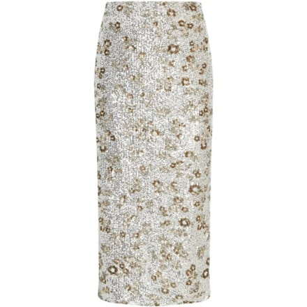 High waist maxirok met pailletten model 'Magnolia'