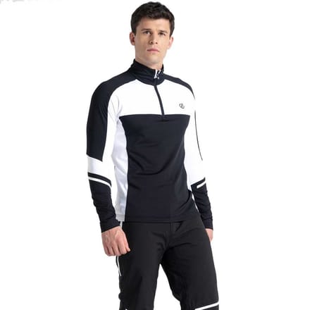 Dare2b Speed Core Half Rits Lange Mouw T-shirt Wit,Zwart L Man