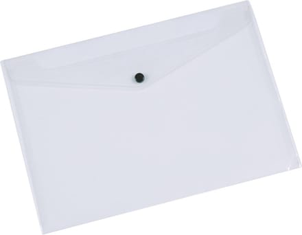 Q-CONNECT documentenmap, A4, transparante PP, drukknopsluiting 12 stuks