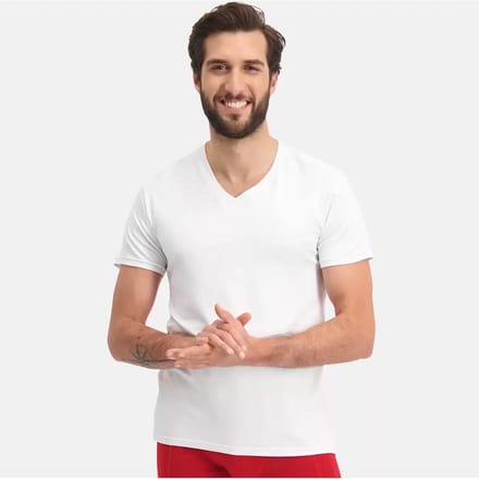 Comfortabel & Zijdezacht Bamboo Basics T-Shirts Velo V-hals (2-pack) - Wit - L