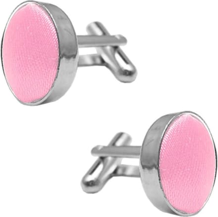 Fako Bijoux - Manchetknopen - Staal & Zijde - 16mm - Lichtroze