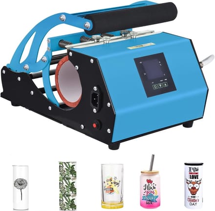 Beker Hittepers - Sublimatie Machine - DIY Bekers Maken - Digitale Instellingen - 11-20 oz - Blauw
