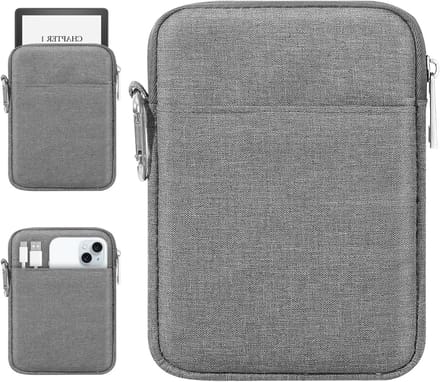 E-reader sleeve tas voor 6-7 inch e-readers, geschikt voor Paperwhite en andere modellen, lichtgrijs