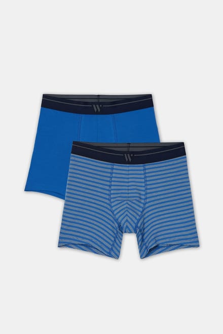 Woody duopack boxershort heren - blauw - 252-10-QLC-Z/013 - maat L