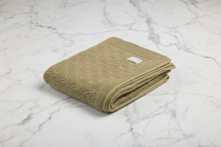 Deken van merino wol - Olijf groen - 75x95 cm - ruitjespatroon