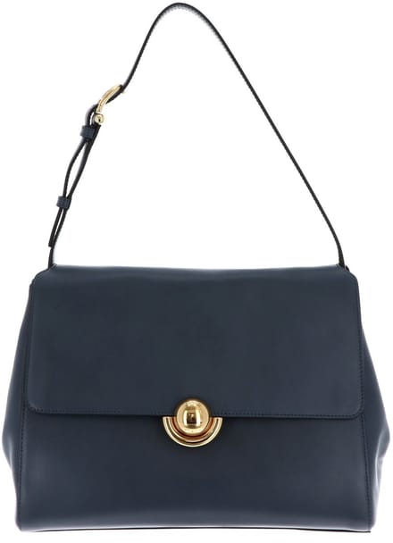 FURLA Leren schoudertas Domus Shoulder Bag 32 Grigio Blu blauw