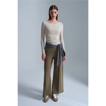 Vrouwen Wijde-Pijpen Gebreide Broek