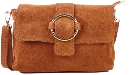 Giuliano lederen suede schoudertas Cosima - Dames - Cognac