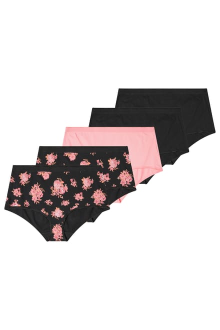 Yours Yourset Set Van 5 Oranje Maxislips Met Bloemenprintsize 42-44