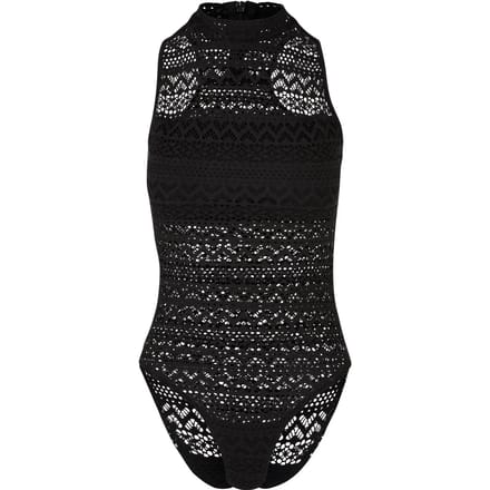 Urban Classics - Crochet Jersey Turtleneck Bodysuit - M - Zwart