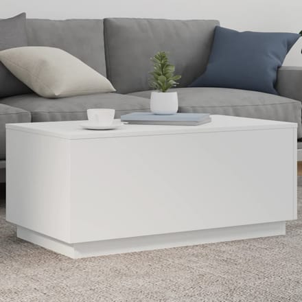 vidaXL - Salontafel - met - LED-verlichting - 90x50x40 - cm - wit