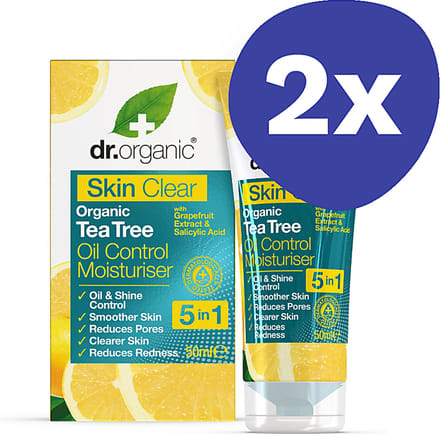Dr Organic Skin Clear Oil Control Moisturiser (2x 50ml)