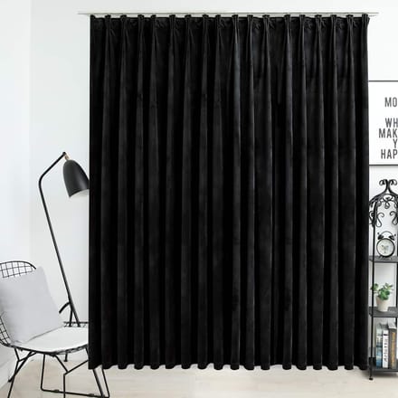 vidaXL - Gordijn - verduisterend - met - haken - 290x245 - cm - fluweel - zwart
