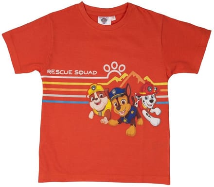 Paw Patrol T-Shirt - Korte Mouw - Rood - Maat 122/128