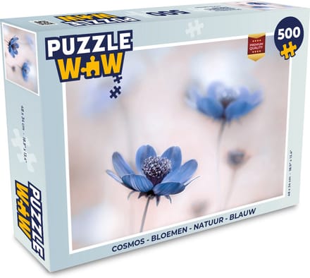 Puzzel Cosmos - Bloemen - Natuur - Blauw - Legpuzzel - Puzzel 500 stukjes