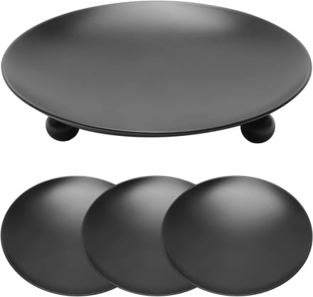 Solidchoice - Set van 4 Zwarte Kaarsenhouders voor Pilaren