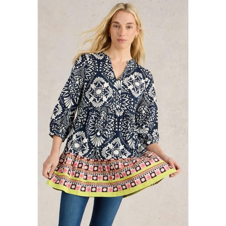 White Stuff Marta Tunic Navy Multi Taglia: 10 | Abiti in T-Shirt Outlet | Donna | Blu