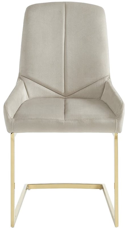 Vente-unique Set van 2 stoelen in fluweel en goudkleurig metaal - Beige - BERLONA