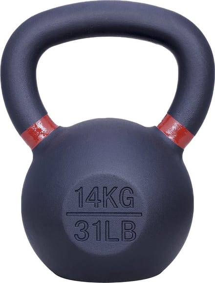 ForzaFit Kettlebell 14 kg - Gietijzer Kettle bell - Zwart met Bruin - 31 LB