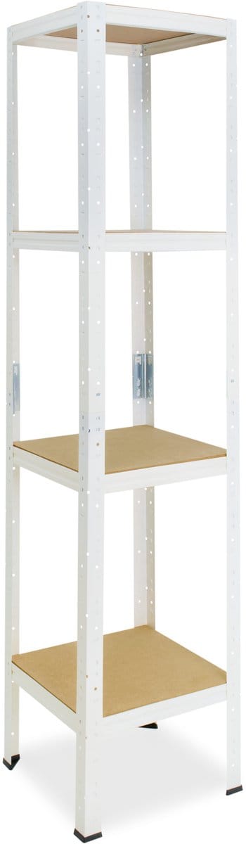 Shelfplaza HOME metalen stellingkast - 200x45x45 cm - wit - 4 planken