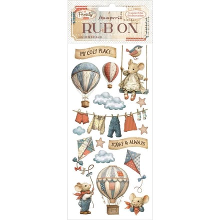 Stamperia - Family Rub-On 4x8,5 Inch Air Balloons (DFLRB218)